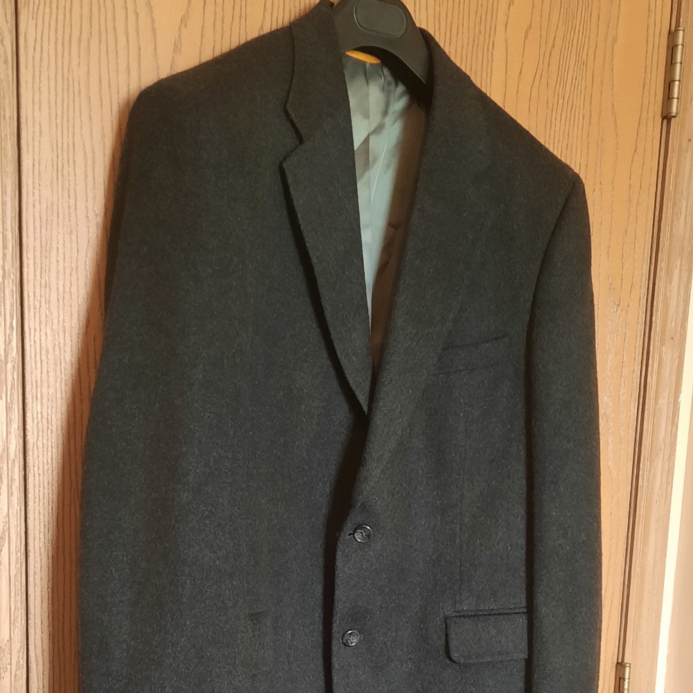 Bill Blass Mens 100%Cashmere Charcoal Gray Blazer Size 42 Regular - Picture 2 of 12